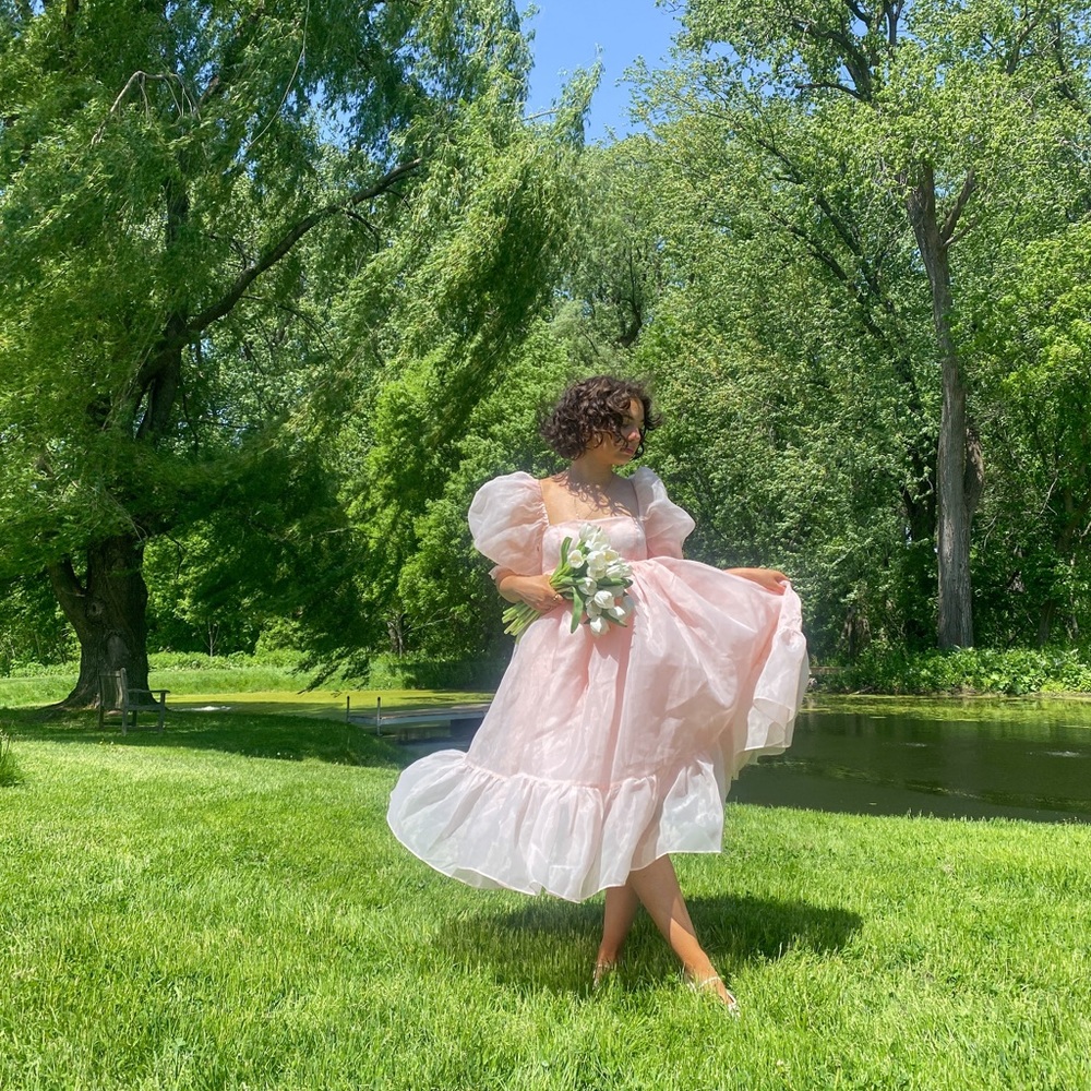 the selkie Peach Skin French Puff 🎀dress